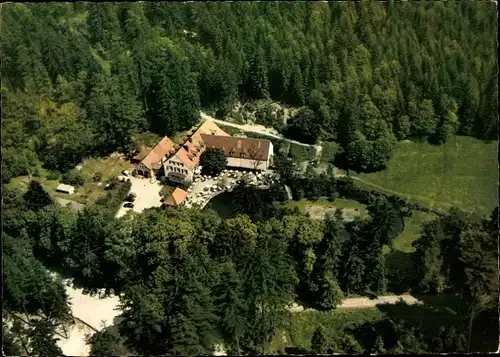 Ak Leopoldstal Horn Bad Meinberg in Lippe Teutoburger Wald, Waldhotel Silbermühle, Luftansicht