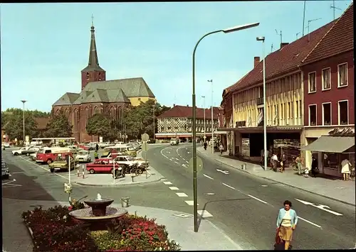 Ak Geldern Nordrhein Westfalen, Markt, Kirche, Parkplatz, VW T2 Bulli