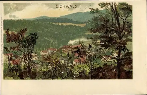 Litho Dubí Eichwald Region Aussig, Totalansicht