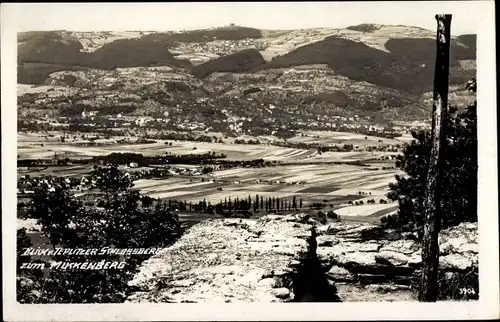 Ak Ústecký kraj Region Aussig, Blick vom Teplitzer Schlossberg zum Mückenberg