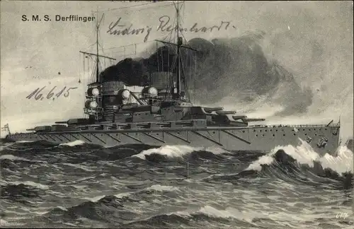 Ak Deutsches Kriegsschiff, SMS Derfflinger, Kaiserliche Marine
