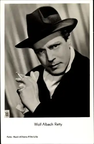 Ak Schauspieler Wolf Albach Retty, Portrait, Hut, Zigarette