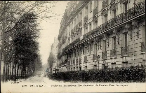 Ak Paris XVI Passy, Boulevard Beauséjour, Emplacement de l'ancien Parc Beauséjour