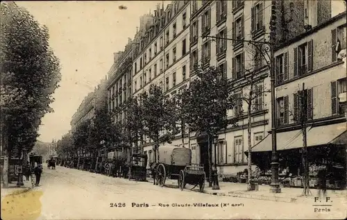Ak Paris X, Rue Claude Vellefaux