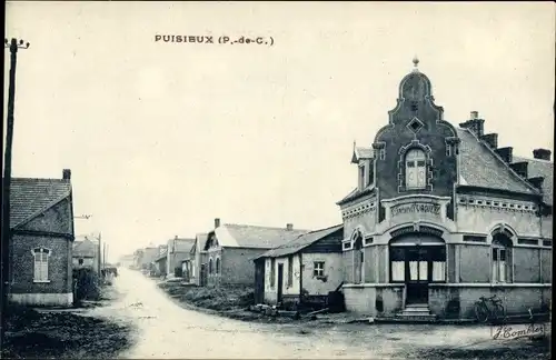 Ak Puisieux Pas de Calais, Straßenpartie