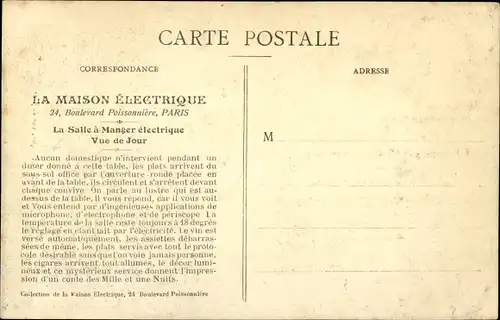 Ak Paris IX, La Maison Electrique, Boulevard Poissonniere, La Table electrique