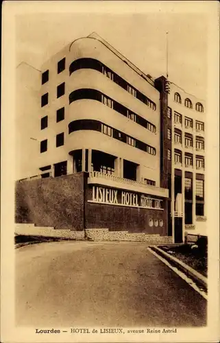 Ak Lourdes Hautes Pyrénées, Hotel de Lisieux, Avenue Reine Astrid