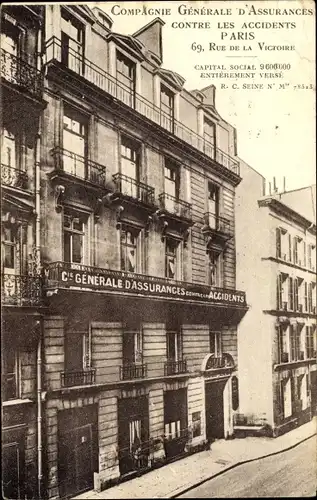 Ak Paris IX, Compagnie Generale d'Assurances, 69 Rue de la Victoire
