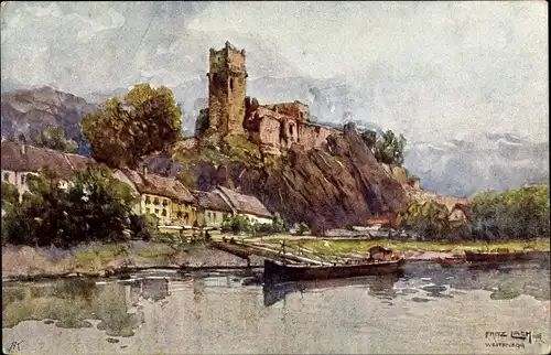 Künstler Ak Lach, F., Weitenegg Leiben Niederösterreich, Nibelungenweg