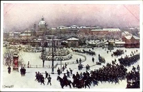 Künstler Ak Wien 1 Innere Stadt, Karlsplatz mit Karlskirche