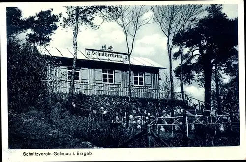 Ak Gelenau im Erzgebirge, Schnitzverein, Schnitzerheim