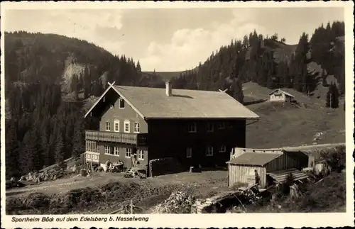 Ak Nesselwang im Allgäu, Sportheim auf dem Edelsberg