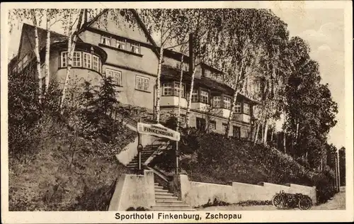 Ak Zschopau im Erzgebirge Sachsen, Sporthotel Finkenburg