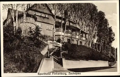 Ak Zschopau im Erzgebirge Sachsen, Sporthotel Finkenburg