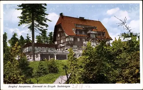 Ak Cínovec Böhmisch Zinnwald Dubí Eichwald Region Aussig, Berghof Ausspanne