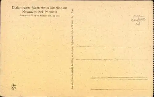 Ak Nowawes Babelsberg Potsdam in Brandenburg, Diakonissen-Mutterhaus Oberlinhaus