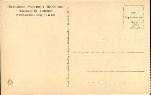 Ak Wernigerode im Harz, Schwesternerholungsheim des Oberlinhaus Nowawes Potsdam