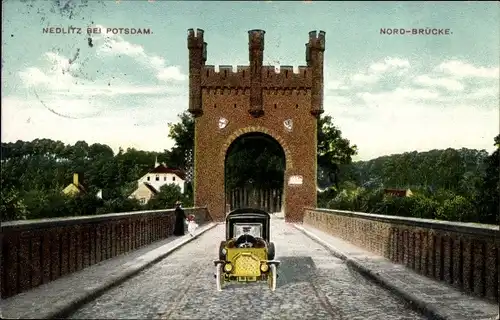 Ak Nedlitz Potsdam in Brandenburg, Nordbrücke, Automobil