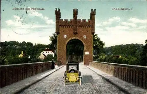 Ak Nedlitz Potsdam in Brandenburg, Nordbrücke, Automobil