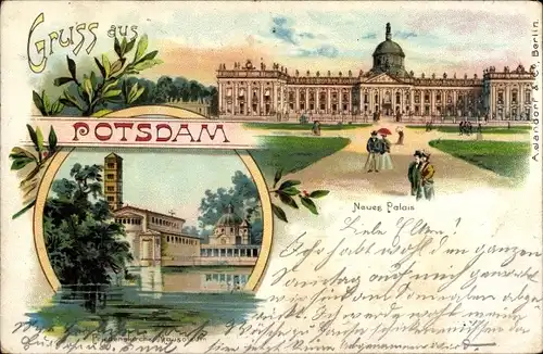 Litho Potsdam in Brandenburg, Neues Palais, Friedenskirche, Mausoleum