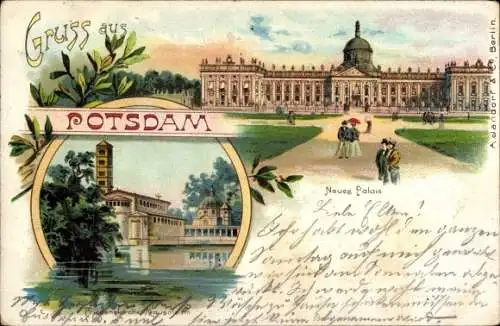 Litho Potsdam in Brandenburg, Neues Palais, Friedenskirche, Mausoleum