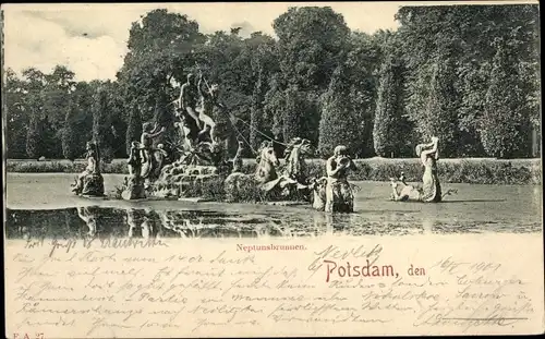 Ak Potsdam in Brandenburg, Neptunsbrunnen