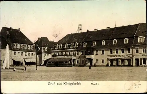 Ak Königsbrück in der Oberlausitz, Markt, Geschäft Hermann Winkler