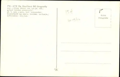 Ak Flugzeug PH-ATK De Havilland 90 Dragonfly