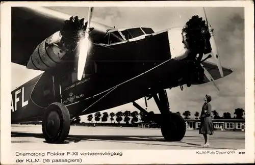 Ak Flugzeug, Driemotoring Fokker FXII verkeersvliegtuig der KLM