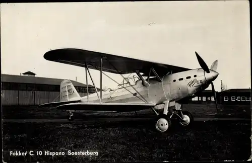 Ak Soesterberg Utrecht, Fokker C. 10 Hispano, Flugzeug, Propellermaschine