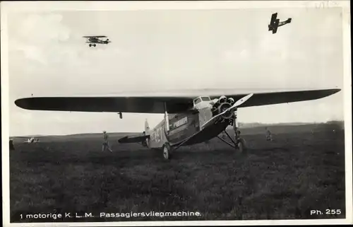 Ak Flugzeug, 1 motorige KLM Passagiersvliegmachine