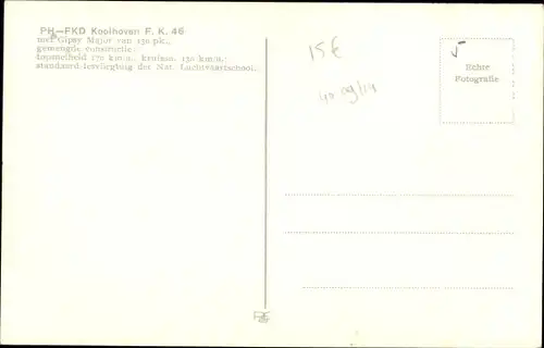 Ak Flugzeug PH-FKD Koolhaven FK46