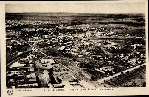 Ak Meknès Marokko, Vue en avion de la Ville nouvelle