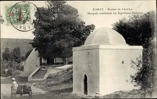 Ak Rabat Marokko, Ruines de Chel-La, Mosquee contenant les Sepultures Sultanes