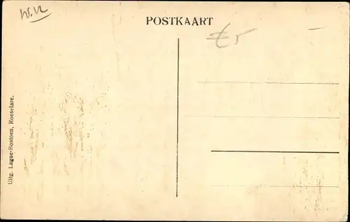 Ak Langemark Poelkapelle Westflandern, Plaats, oostkant, Blick über einen Platz