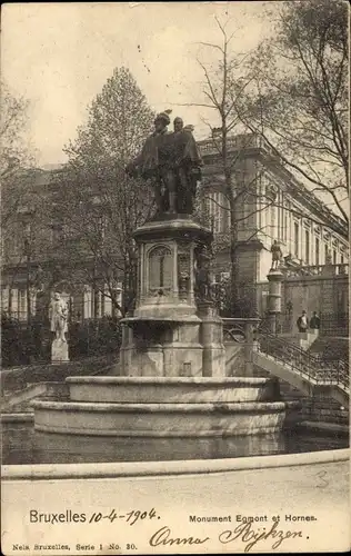 Ak Bruxelles Brüssel, Monument Egmont et Hornes