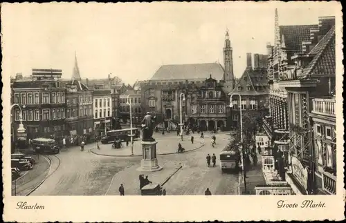 Ak Haarlem Nordholland Niederlande, Groote Markt