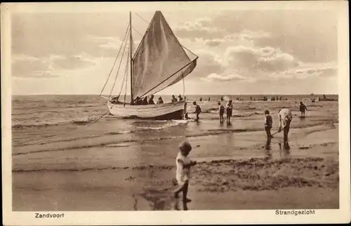 Ak Zandvoort Nordholland Niederlande, Strandgezicht