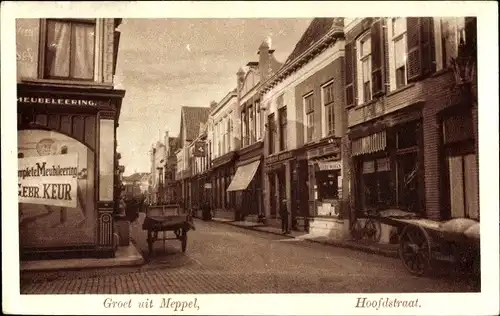 Ak Meppel Drenthe Niederlande, Hoofdstraat, Geschäfte