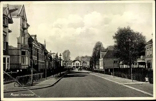 Ak Meppel Drenthe Niederlande, Stationstraat