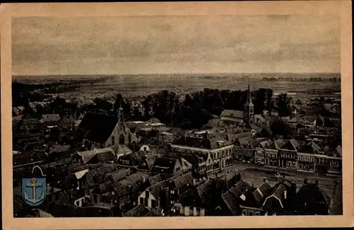 Ak Steenwijk Steenwijkerland Overijssel, Gezicht op de Markt, Wappen