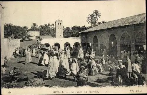 Ak Biskra Algerien, La Place du Marché