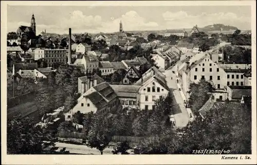 Ak Kamenz Sachsen, Panorama, Kirchturm