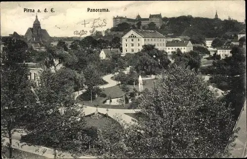 Ak Pirna in Sachsen, Panorama