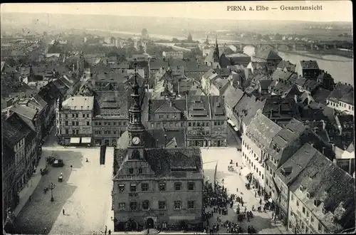 Ak Pirna an der Elbe, Panorama