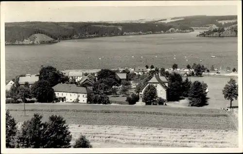 Ak Saalburg in Thüringen, Kloster, Blick auf den Stausee, Saaletalsperre