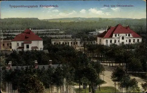 Ak Königsbrück in der Oberlausitz, Truppenübungsplatz, Blick vom Offizierskasino