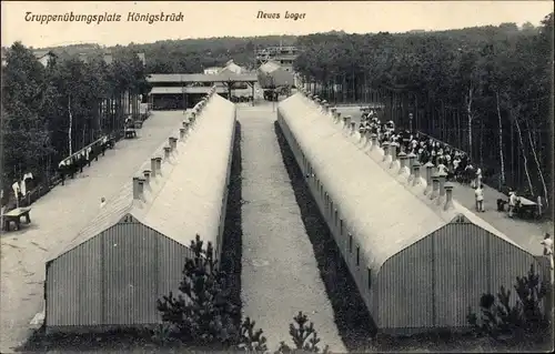 Ak Königsbrück in der Oberlausitz, Neues Lager, Truppenübungsplatz, Baracken