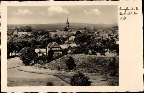 Ak Königsbrück in der Oberlausitz, Panorama der Ortschaft, Kirchturm