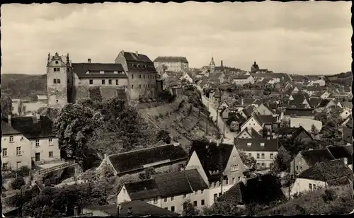 Ak Wettin an der Saale, Burg mit Ort